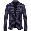giacca smoking uomo elegante nero bianco righe bottone slim moda uomo 1097