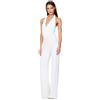 Tuta intera donna jumpsuit paillette bianco sera pantaloni ampli palazzo 31794
