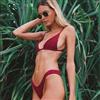 moda mare costume due pezzi bikini donna triangolo slip rosso 5263