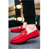 Mocassini uomo oxford polacchine scamoscisate uomo rosso pelle sintetica 4007