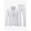 Abito Smoking Uomo Completo Bianco Slim Giacca Pantaloni 120126