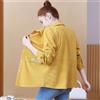 Camicia Maglia Blusa Donna Camicetta Giallo Senape Morbida Elegante 01576