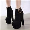 stivali stivaletti nero scamosciato alti platform 16 cm pelle sintetica 3 8215