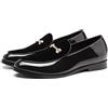 Mocassini Brogue Oxford Polacchine Nero Lucido Pelle Sintetica 101179
