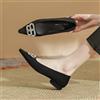 Mocassini Scarpe Ballerine Donna Elegante Nero Camoscio Pelle Sintetica 59073