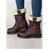 stivali stivaletti anfibi moda platform tacco 5 cm rosso pelle sintetica 9100