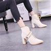 Stivali Scarpe Stivaletti Tronchetto Pelle Sintetica Beige Oro Comode 9 cm 86794