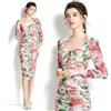 Tubino vestito abito donna elegante al ginocchio scollato bianco colorato 931