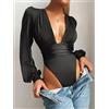 Body sottogiacca maglia maniche lunghe nero rosso bianco morbido 4613