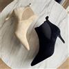 stivali stivaletti donna tronchetto nero beige 9.5 cm pelle sintetica 9249