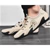 Mocassini ginnastica lacci polacchine scarpe uomo beige pelle sintetica 4012