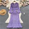 Vestito Abito Lungo Bohoo Pizzo Uncinetto Rosa Lilla Traforato Spiaggia 03922