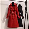 Giacca Trench Spolverino Donna Nero Rosso Lungo Comodo Elegante 53502