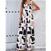 Tuta Intera Donna Jumpsuit Pagliaccetto Elegante Pantaloni Colorato Bianco 01150