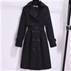 Giacca Trench Spolverino Donna Nero Slim Lungo Cintura Elegante 54088