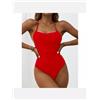moda mare costume intero monokini donna coppe preformate rosso scollato 30493