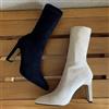 stivali stivaletti donna tronchetto nero beige 9.5 cm pelle sintetica 9250
