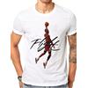 Senza marca/Generico - Maglia uomo t shirt slim fit maniche corte slim fit bianco jordan basket S071
