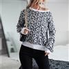 Maglia pullover felpa donna maniche lunghe grigio maculato morbida 31927