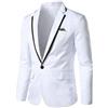giacca smoking uomo elegante bianco nero morbido bottone slim uomo 1136