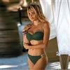 bikini moda mare costume due pezzi donna slim verde militare fascia slip 5078