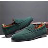Mocassini Brogue Oxford Polacchine Scarpe Verde Camoscio Pelle Sintetica 101178