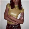 Maglia Maglietta Donna T-shirt Canotta Top Oro Tinta Unita Maglia 76257