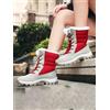 stivali stivaletti anfibi neve platform rosso grigio lacci pelle sintetica 9104