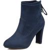stivali stivaletti comodi eleganti 9 cm blu scamosciato pelle sintetica 9185