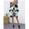 Giacca donna cappotto pelliccia ecologica sintetica blu turchese morbida P063