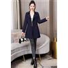 Giacca Trench Spolverino Donna Slim Lungo Leggero Blu Navy Cintura 78981