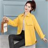 Camicia Maglia Blusa Donna Camicetta Giallo Senape Morbida Elegante 03212