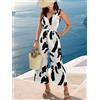 Tuta Intera Donna Jumpsuit Pagliaccetto Elegante Pantaloni Nero Bianco 06590