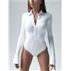 Body sottogiacca maglia maniche lunghe bianco camicia morbido slim 4618