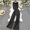 Tailleur Completo Outfit Set Camicia Maglia Gilet Pantaloni Nero Gessato 05195
