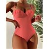 moda mare costume intero monokini donna sgambato rosa coppe preformate 121653
