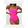 moda mare costume intero monokini donna coppe preformate rosa scollato 30493