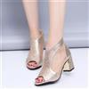 Stivali Estivi Tronchetto 8 Cm Oro Strass Comodi Alti Pelle Sintetica 76193