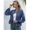 Giacca donna corta spolverino comodo elegante trench zip blu pioggia 4896