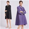 Giacca Trench Spolverino Donna Slim Lungo Leggero Nero Viola 79420
