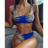 moda mare costume due pezzi bikini elegante blu oro colorato fascia slip 6110