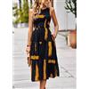 Vestito Abito Donna Longuette Elegante BonTon Raso Morbido Blu Oro 58870