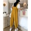 Tuta Intera Donna Jumpsuit Pagliaccetto Elegante Salopette Giallo Senape 03834