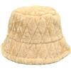 cappello pescatore bucket da donna pile pelliccia sintetica caldo beige c c149