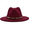 Cappello jazz donna a tesa larga con cinturino animalier rosso 1 beige c10