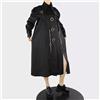 Abito lungo vestito donna maxi scamiciato over camicia maniche nero 4365