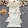 Vestito Abito Lungo Bohoo Pizzo Uncinetto Bianco Traforato Spiaggia 03922
