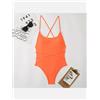 moda mare costume intero monokini donna coppe preformate arancione 30493