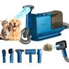 BEHOME Aspirazione e Toelettatura Cani e Gatti, Aspirapolvere Peli Animali e Aspirapelo, Tosatrice professionale 6 accessori, Silenzioso