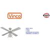 Vinco VENTILATORE DA SOFFITTO VINCO 70912 4 PALE 3 VELOCITA' 1 LUCE COMANDO CATENA